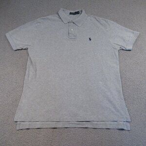 Polo Ralph Lauren Men’s Polo Shirt Large Gray Blue Pony Short Sleeve Cotton